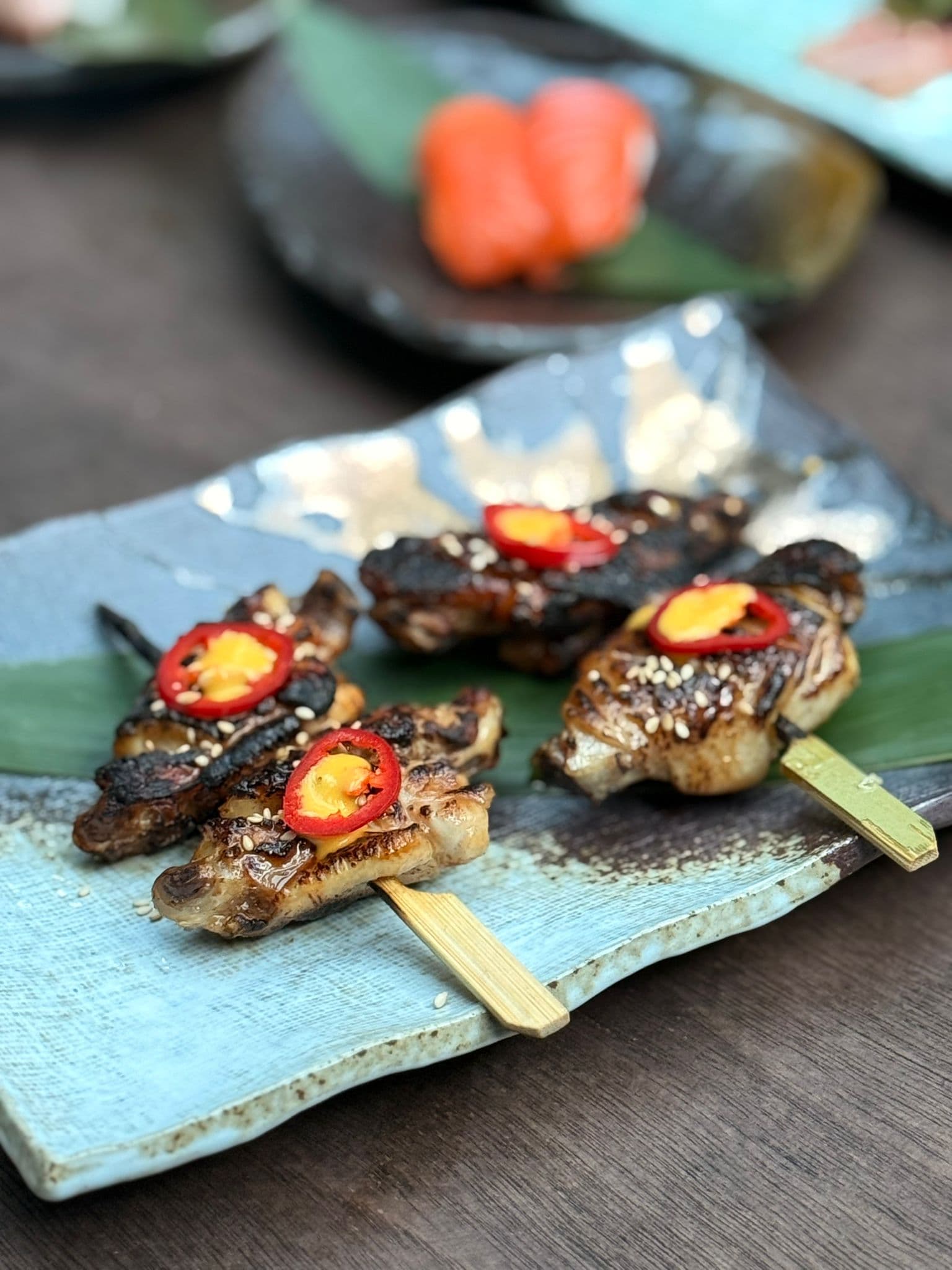 Kaze Lounge robata chicken skewers